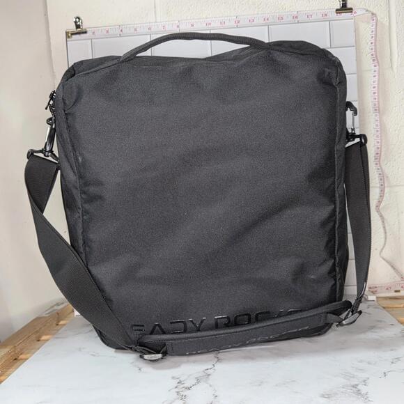 Ready Rocker Rocking Lumbar Back Support Chair Gray Fabric With Carry Bag
